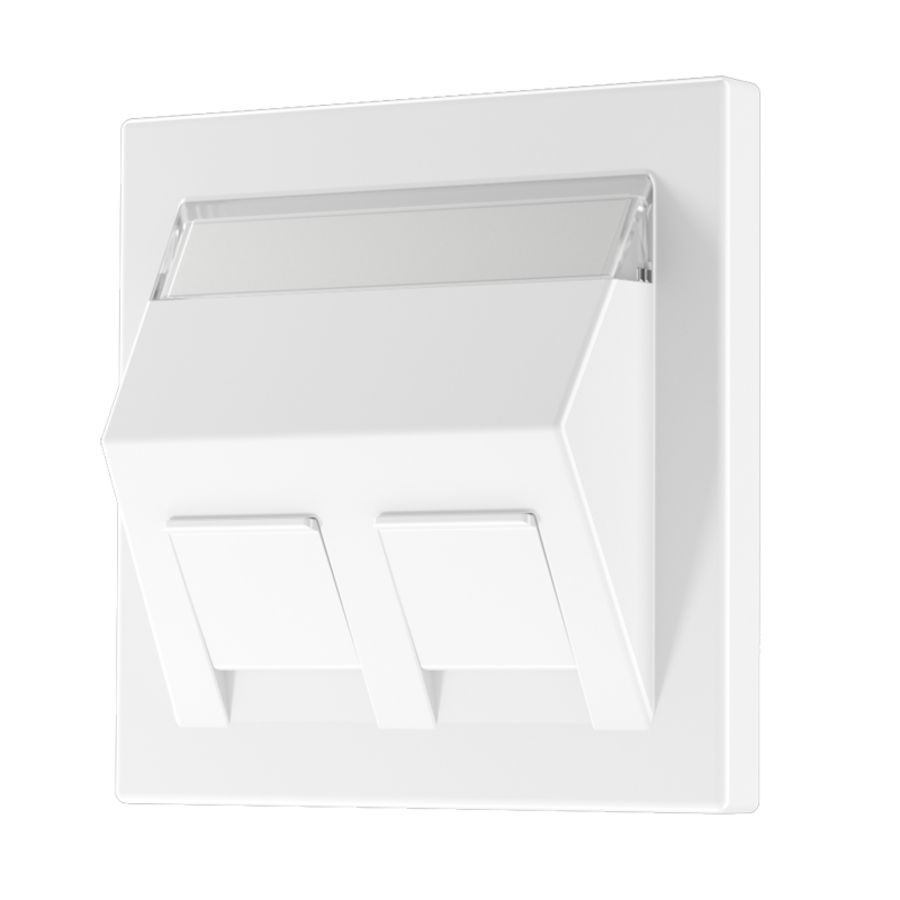 Afdekking a.wit v.mod.jack 2-voudig LS990