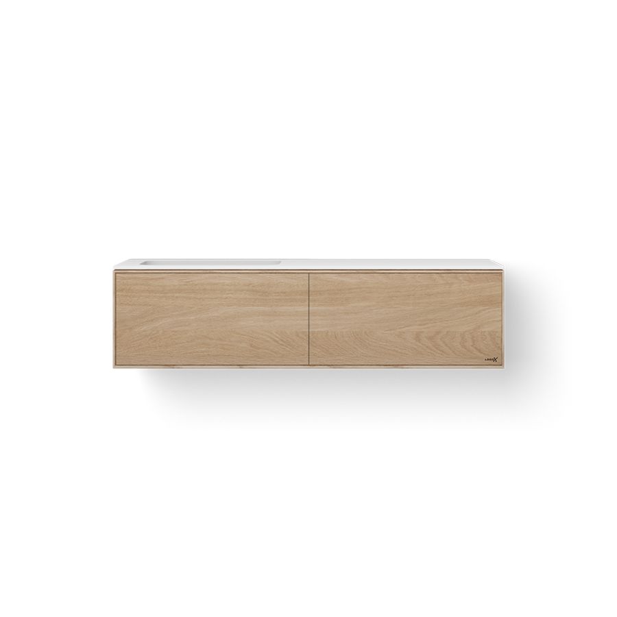 Solid Facet 140cm bovenbl wasbak 500mm li meube+2 las oud gr