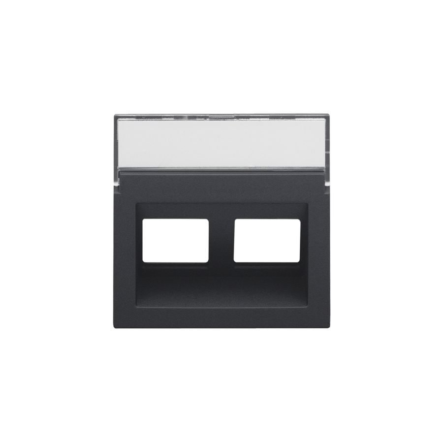 Centraalplaat data 2x RJ schuine uitgang anthracite