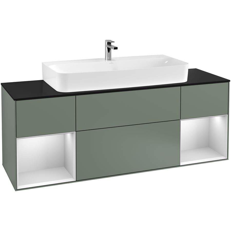 Wastafelonderkast Finion 1600x603x501mm Olive Matt Lacquer F212MTGM