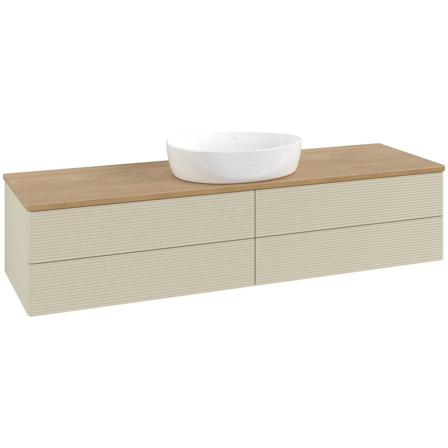 Wastafelonderkast Antao 1600x360x500mm S.Grey Matt Lacquer L25111HJ