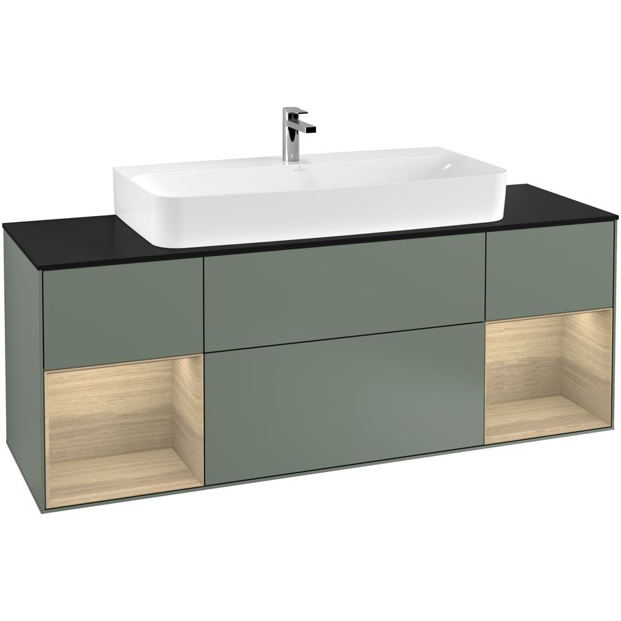Wastafelonderkast Finion 1600x603x501mm Olive Matt Lacquer F212PCGM