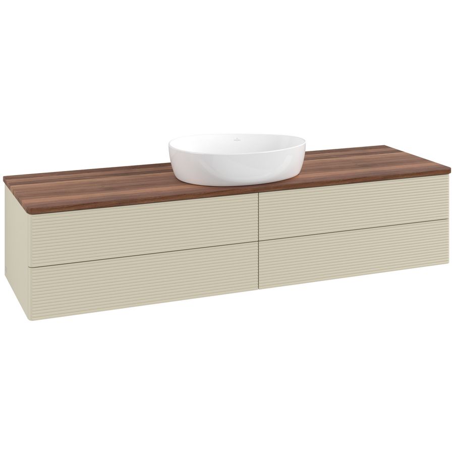Wastafelonderkast Antao 1600x360x500mm S.Grey Matt Lacquer L25112HJ