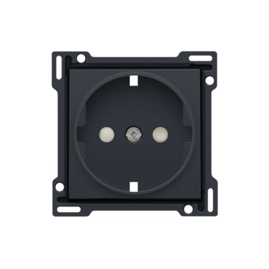Afwerkingsset stopcontact randaarde/besch.afsl. anthracite