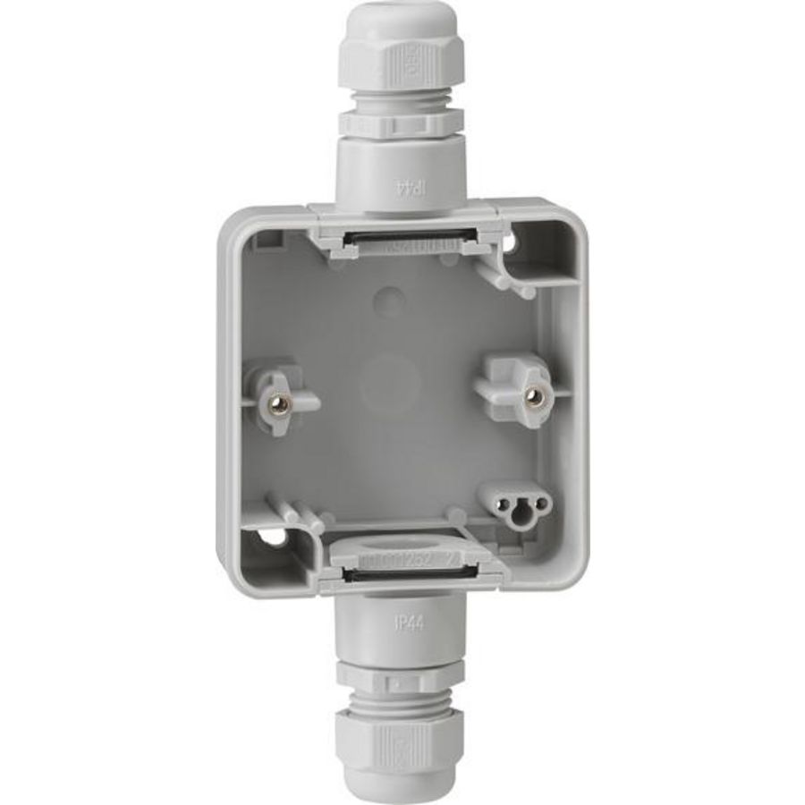 Bodemdeel 1-voudig 2xM20 spatwaterdicht opbouw grijs