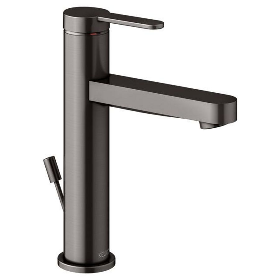 1-hendel wastafelmengkraan 130 m. trekst/afvoergarn/IXMO Flat/r titaanzw