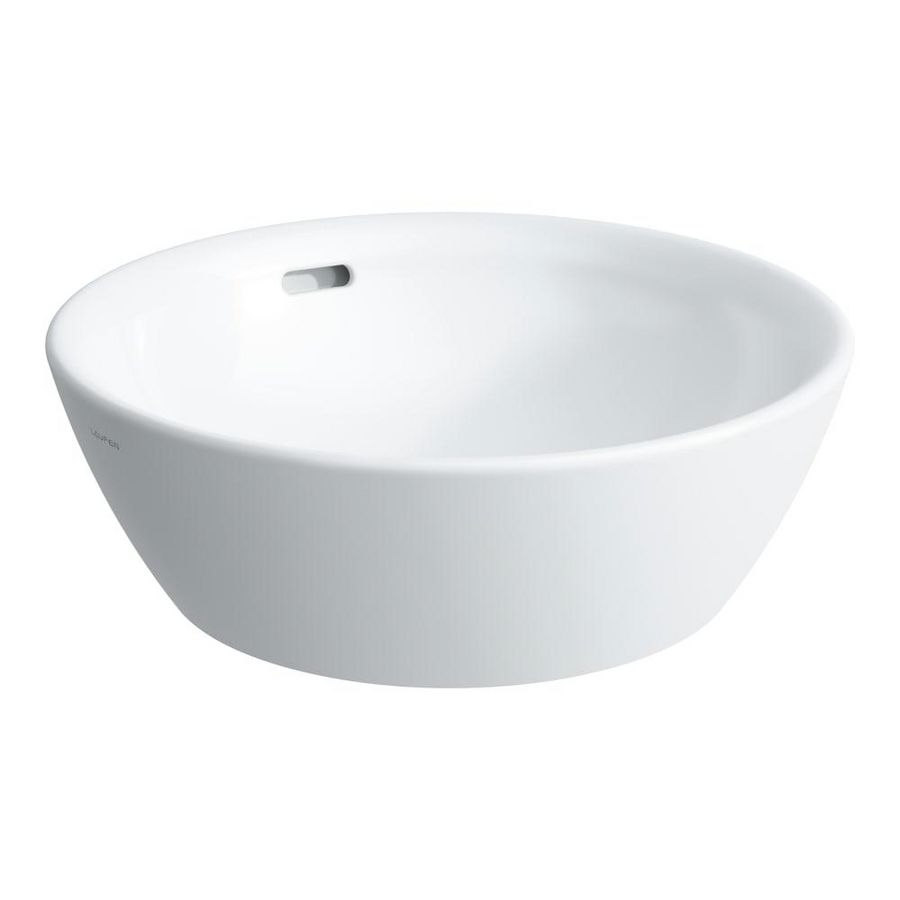 Pro B opbouwwastafel rond 420mm wit z.kraangat m.overloop