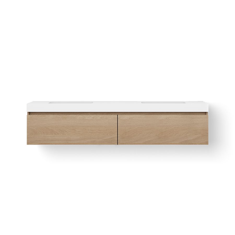 Solid Drawer 200cm bovenbl 2 wasbak 500mm meube+2 las oud gr