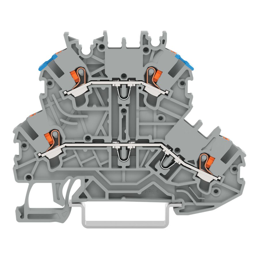 2-etageklem Met drukknop Rijg-/rijgklem grijs VVE=50