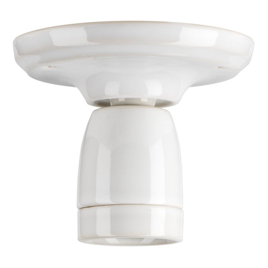 Plafond/Wandlamp porselein S E27 105x98mm wit