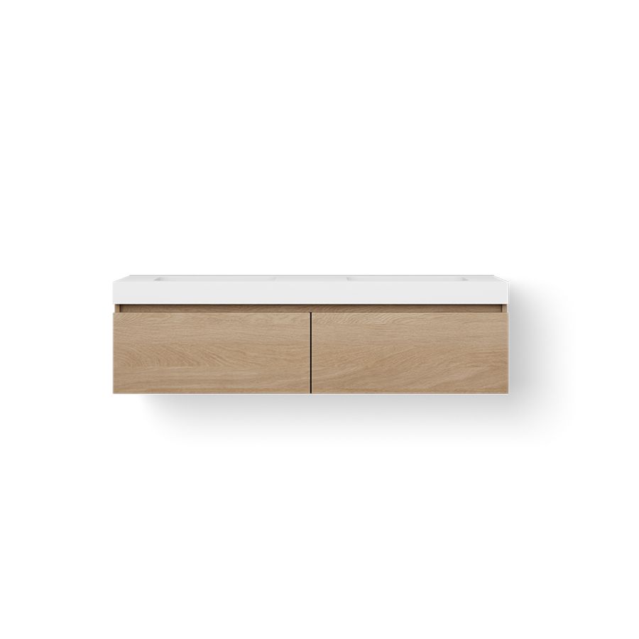 Solid Drawer 160cm bovenbl 2 wasbak 500mm meube+2 las oud gr