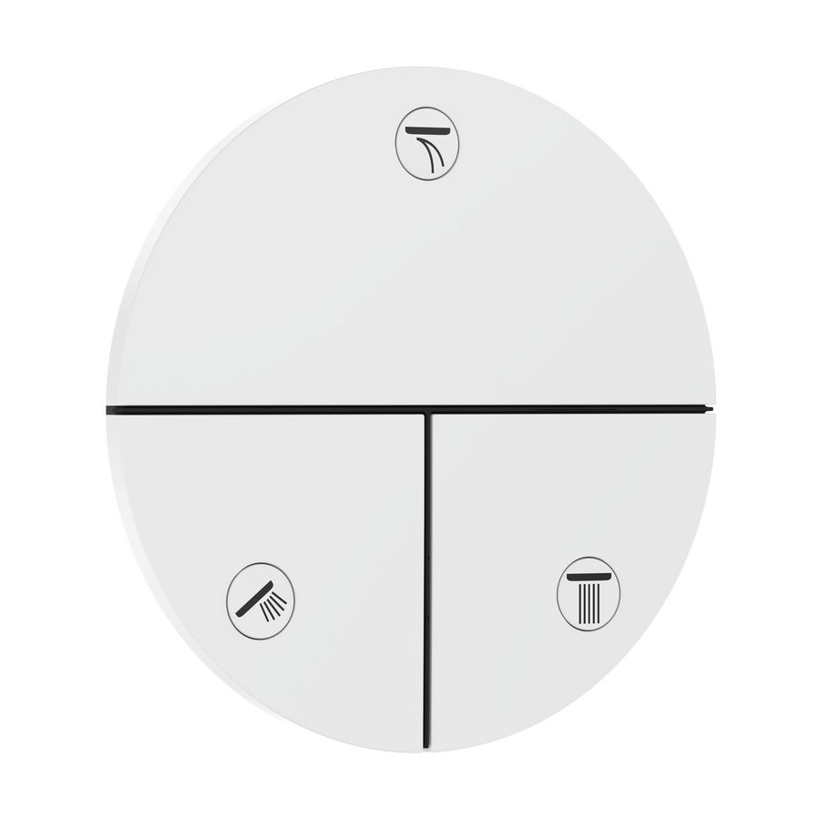 Showselect Comfort S stopkraan afbouwdeel tbv inbouw voor 3 functies mat wit