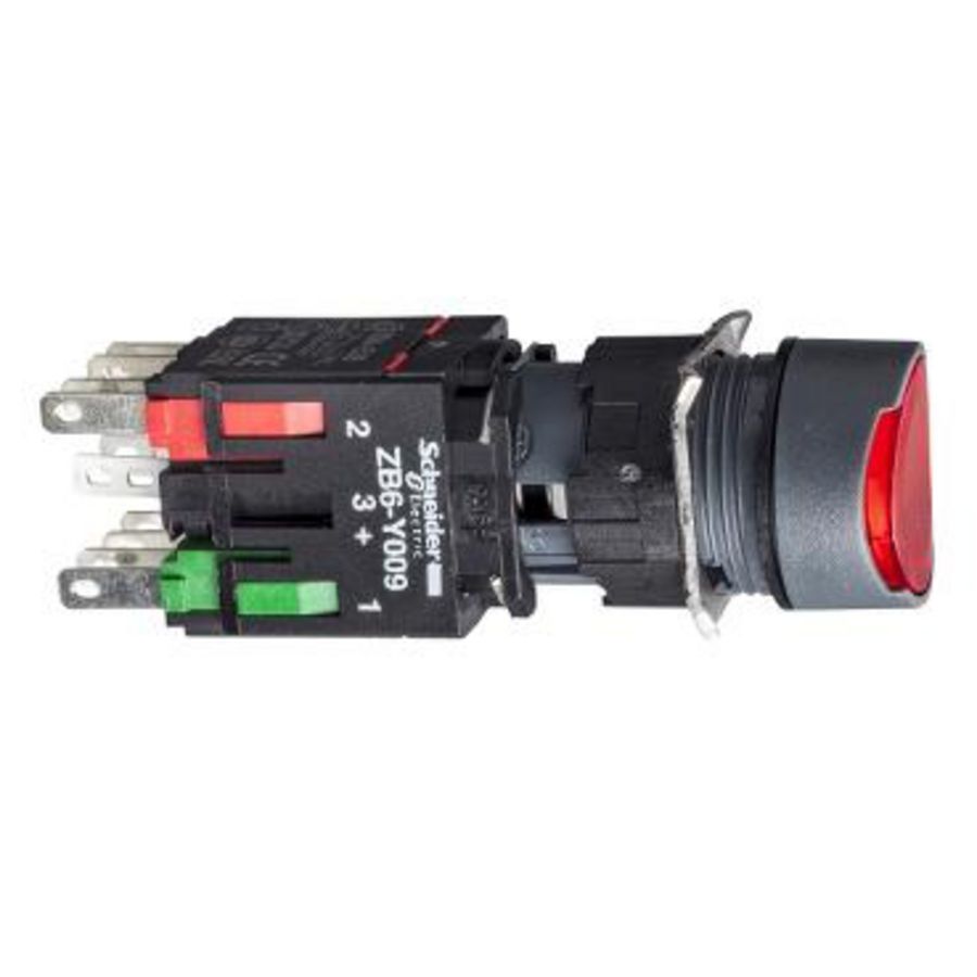 Drukknop Verlicht Verzonken Terugvering 16mm 24V 1NO + 1N