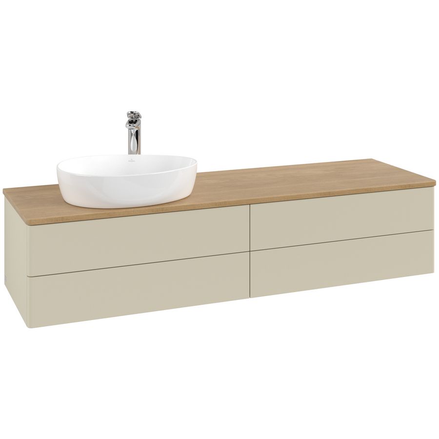 Wastafelonderkast Antao 1600x360x500mm S.Grey Matt Lacquer L26051HJ