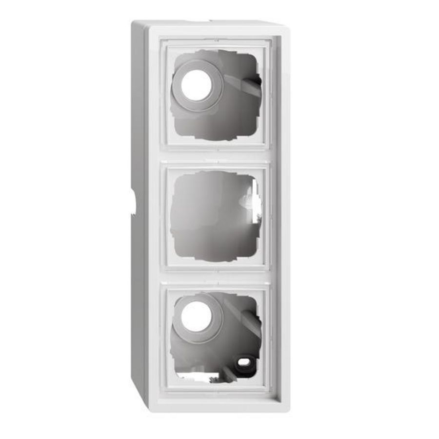 opbouwbehuizing 3-voudig + Afdekraam Gira F100 zuiver wit