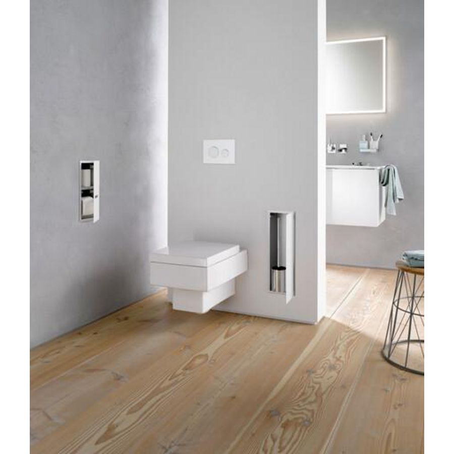 2.0 toiletmodule inb borstelgarnituur deur glas L/R mat wit
