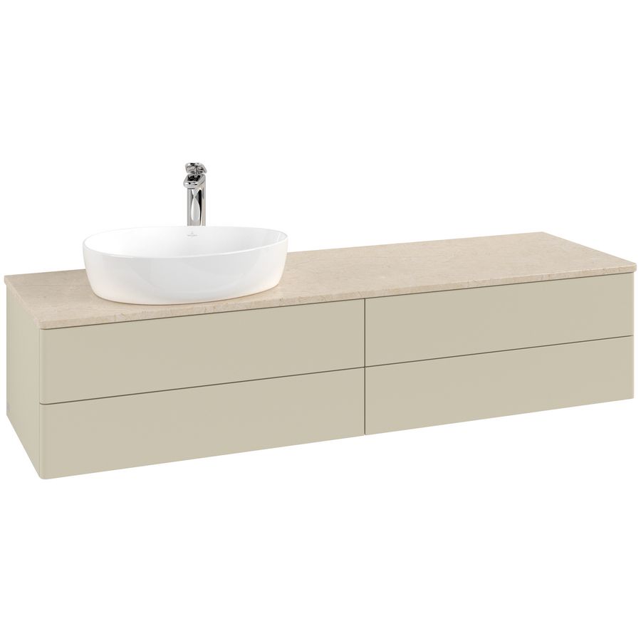Wastafelonderkast Antao 1600x360x500mm S.Grey Matt Lacquer L26053HJ
