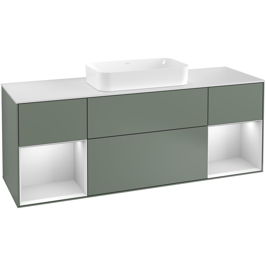 Wastafelonderkast Finion 1600x603x501mm Olive Matt Lacquer F331MTGM