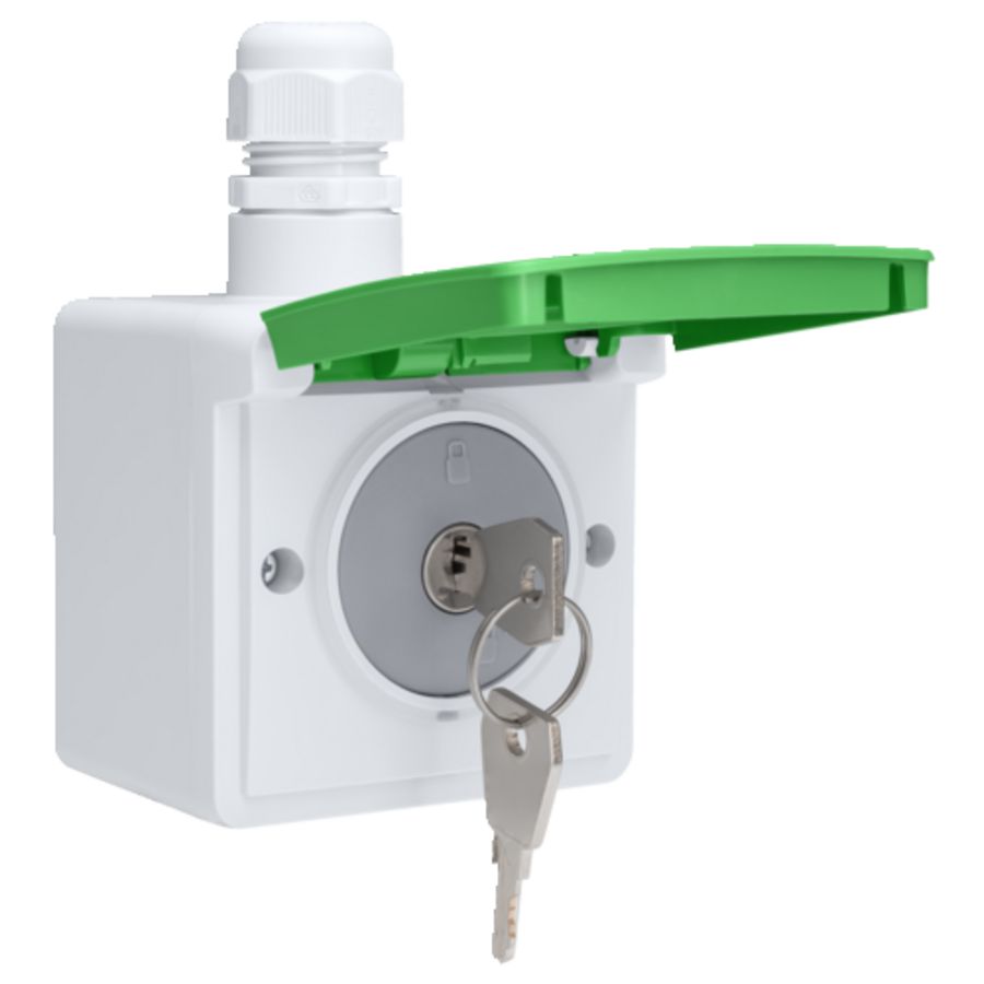 Spuitwaterdicht fietsoplaadpunt 16 A/250 Vac+randaarde besch