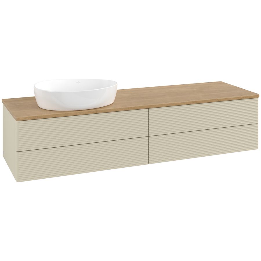 Wastafelonderkast Antao 1600x360x500mm S.Grey Matt Lacquer L26111HJ