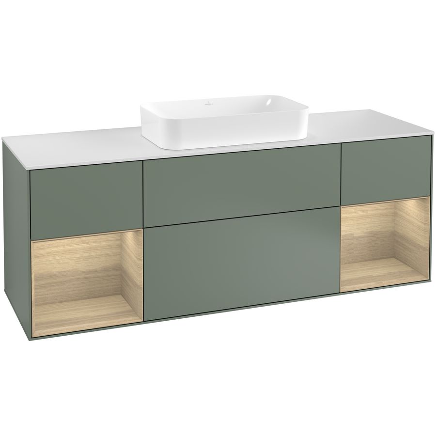 Wastafelonderkast Finion 1600x603x501mm Olive Matt Lacquer F331PCGM