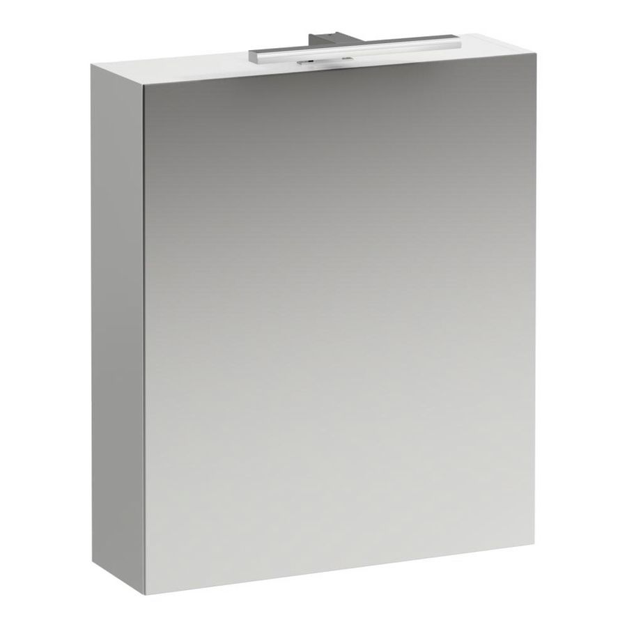 Base spiegelkast 600x700x185mm wit hggl. m.LED.verl. deur LI