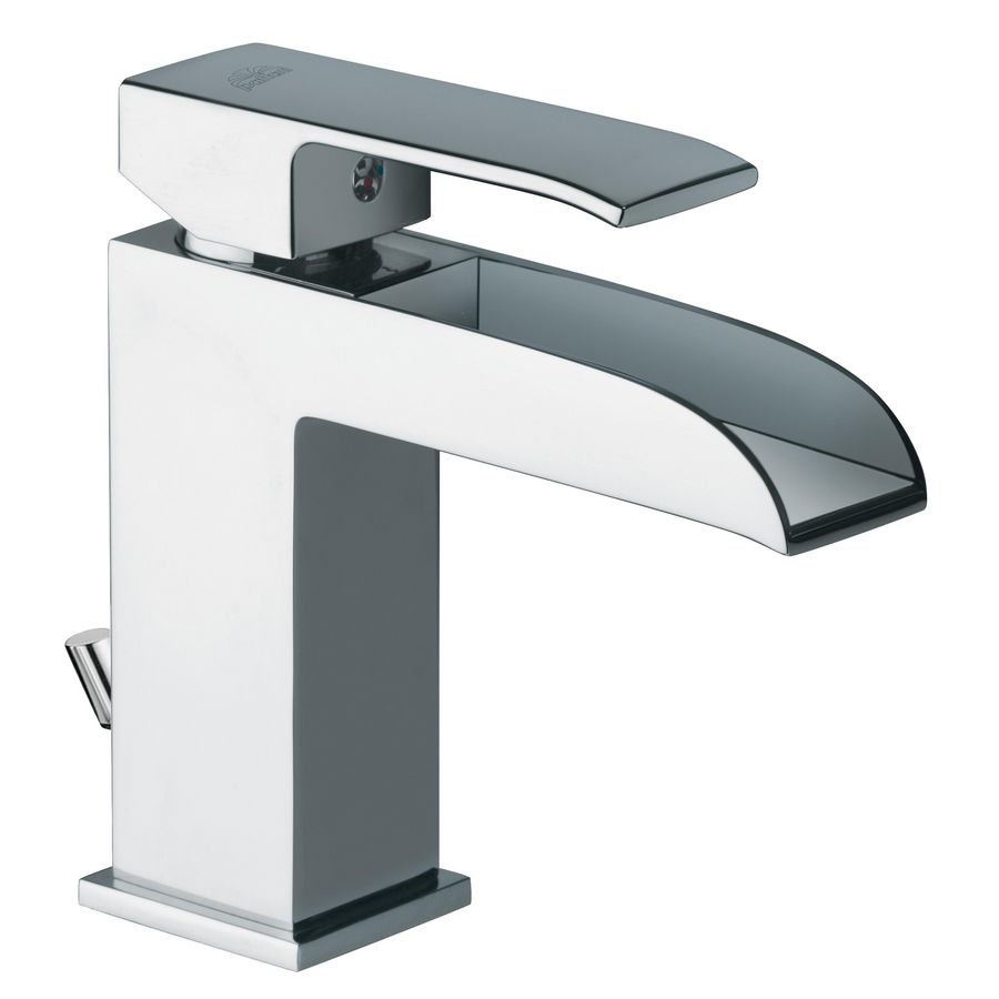 Wastafelmengkraan LEVEL waterval 1-h sprong 124mm met waste-inrichting chroom