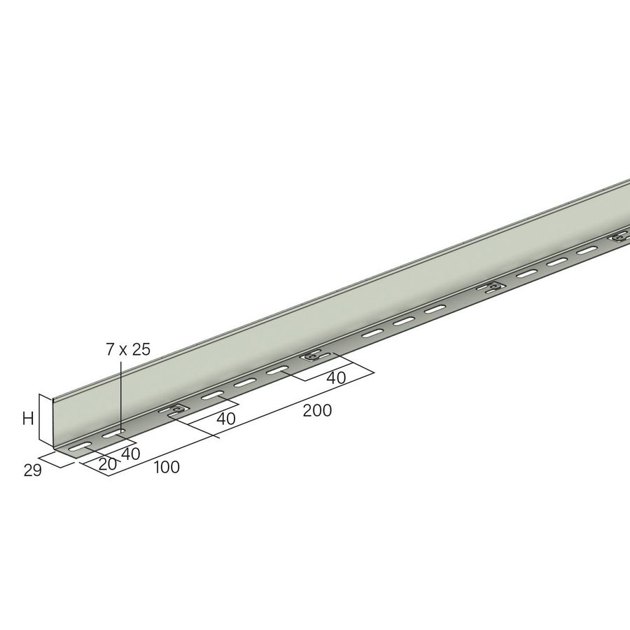 Lengte a 3m. Scheidingsschot COT100 H100 316L