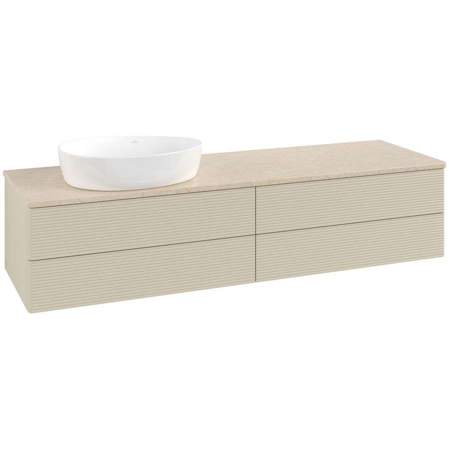 Wastafelonderkast Antao 1600x360x500mm S.Grey Matt Lacquer L26113HJ