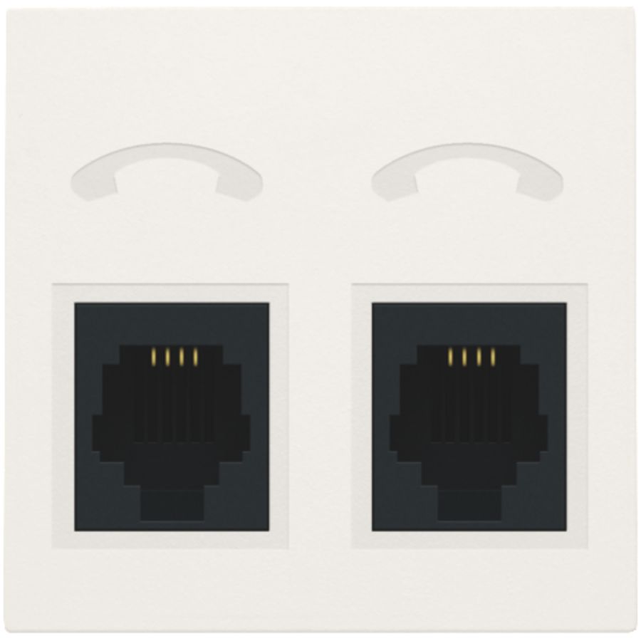 Afwerkingsset telefooncontactdoos 2 RJ11-contacten white
