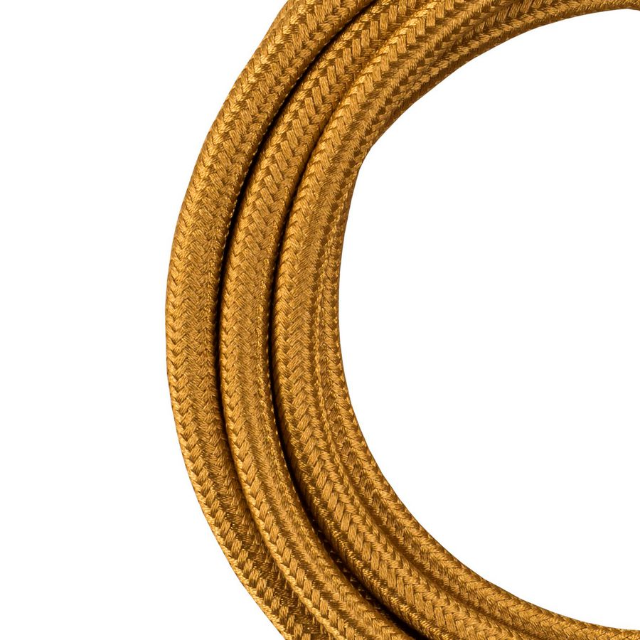 Lengte a 3m. Textielsnoer 2C 2x0,75mm² metaal goud
