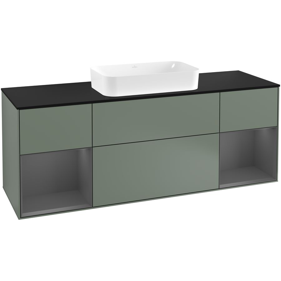 Wastafelonderkast Finion 1600x603x501mm Olive Matt Lacquer F332GKGM
