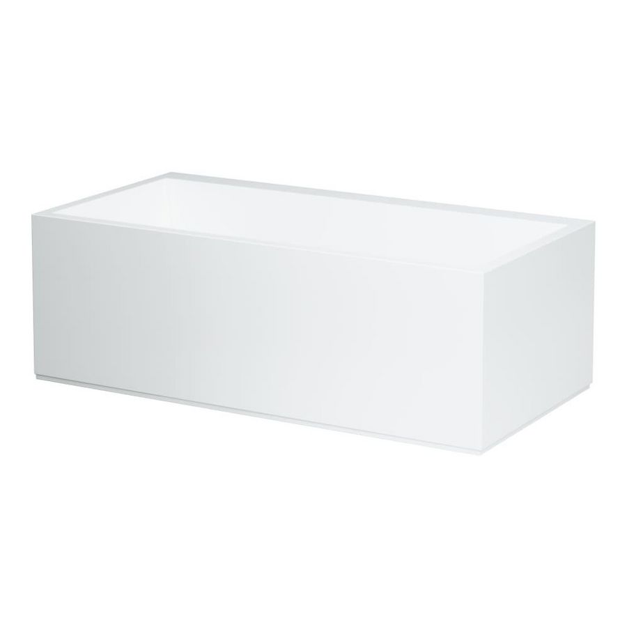 Bad 1700x860mm hoek links met frame en l-paneel rechts wit
