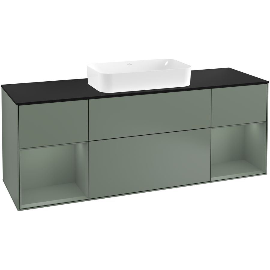 Wastafelonderkast Finion 1600x603x501mm Olive Matt Lacquer F332GMGM