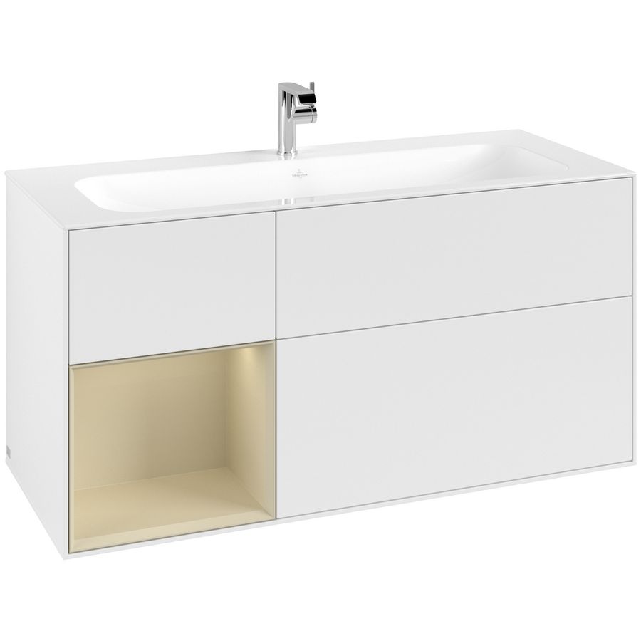 Wastafelonderkast Finion 1196x591x498mm White Matt Lacquer F060HJMT