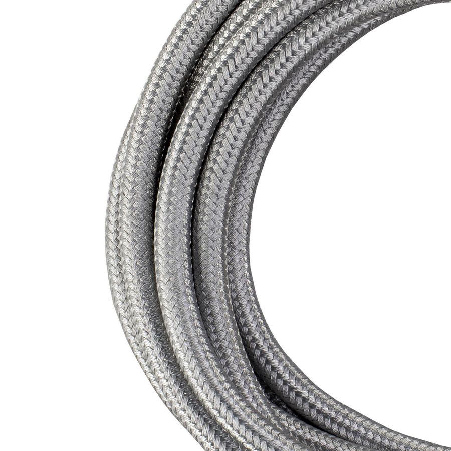 Lengte a 3m. Textielsnoer 2C 2x0,75mm² metaal zilver