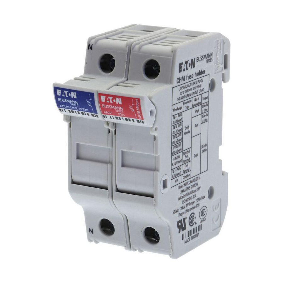 Zekeringhouder laagspan.32A AC 690V 10x38mm 1P+N UL IE VVE=6