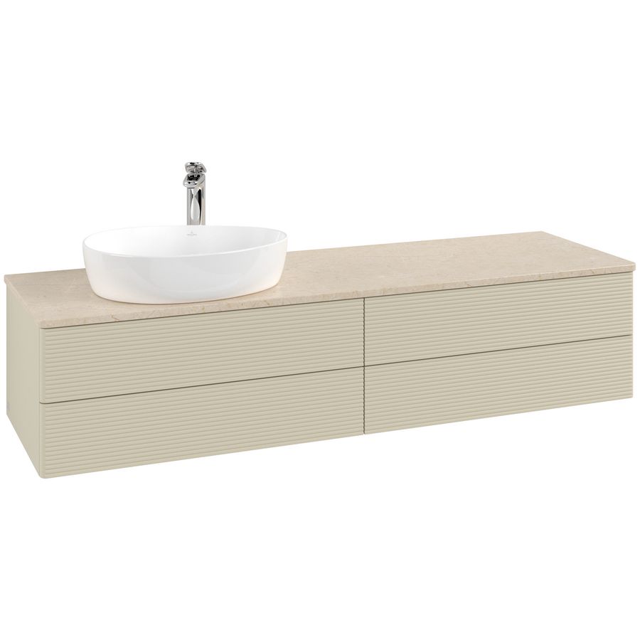 Wastafelonderkast Antao 1600x360x500mm S.Grey Matt Lacquer L26153HJ