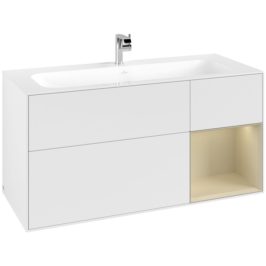 Wastafelonderkast Finion 1196x591x498mm White Matt Lacquer F070HJMT
