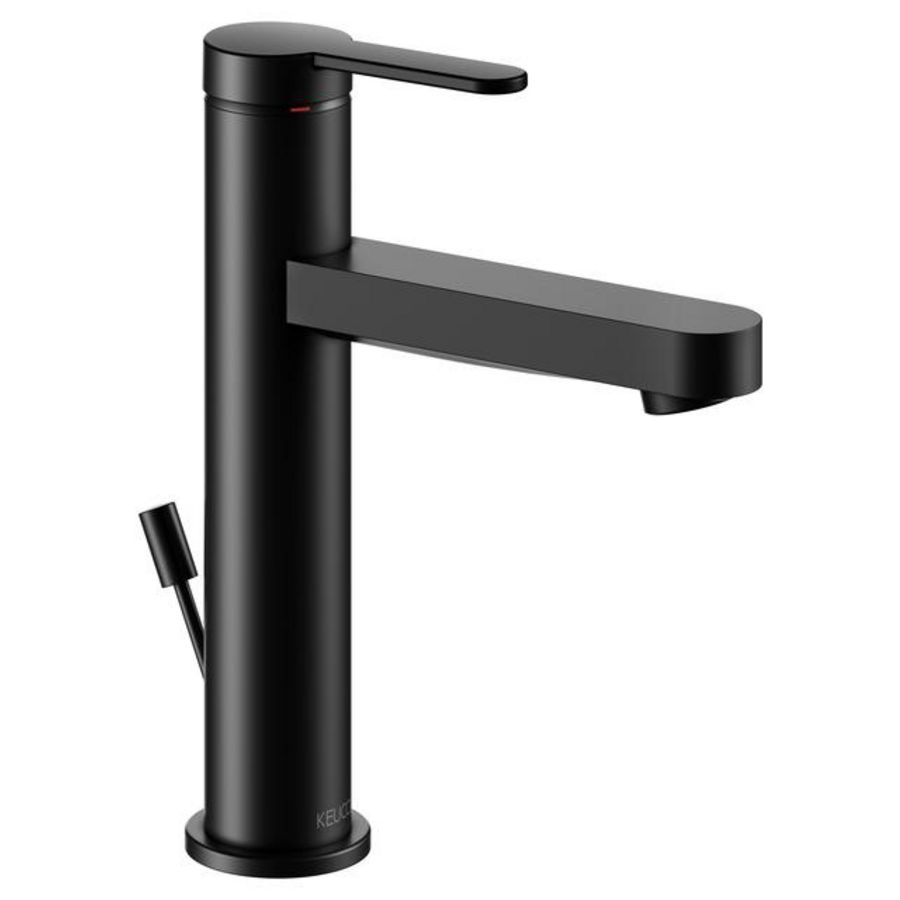 1-hendel wastafelmengkraan 130 met trekstang en afvoergar.