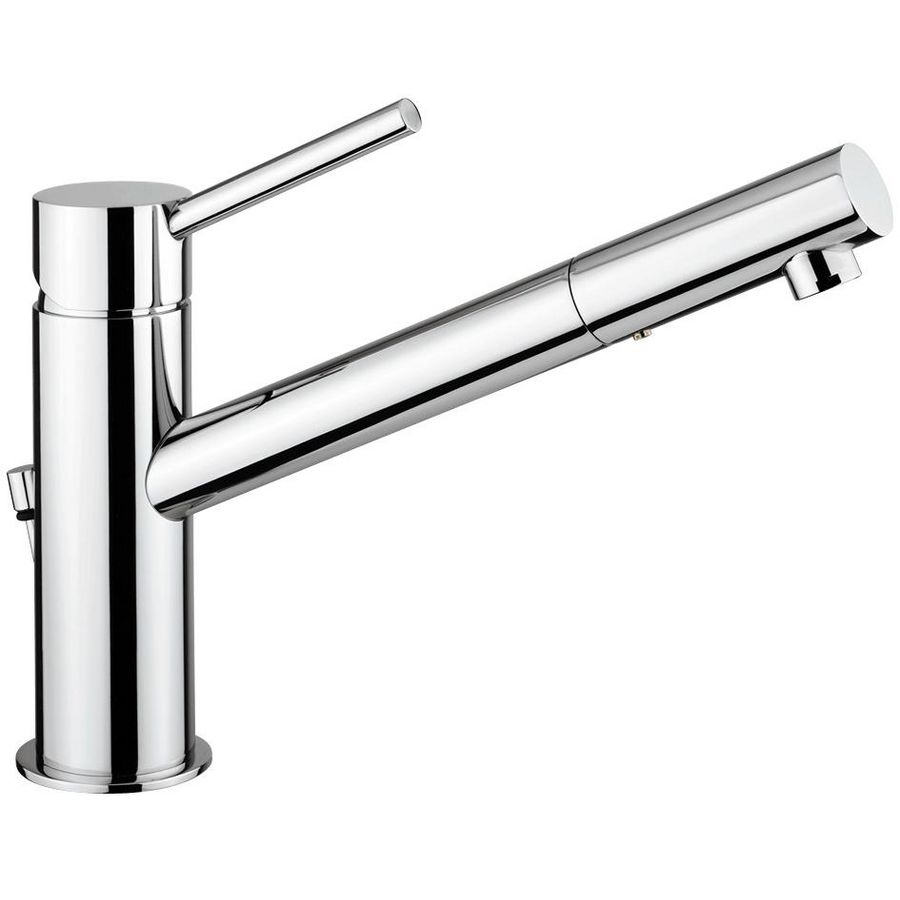 Wastafelmengkraan BIRILLO 1-h. lange uitloop 210mm met waste-inrichting chroom