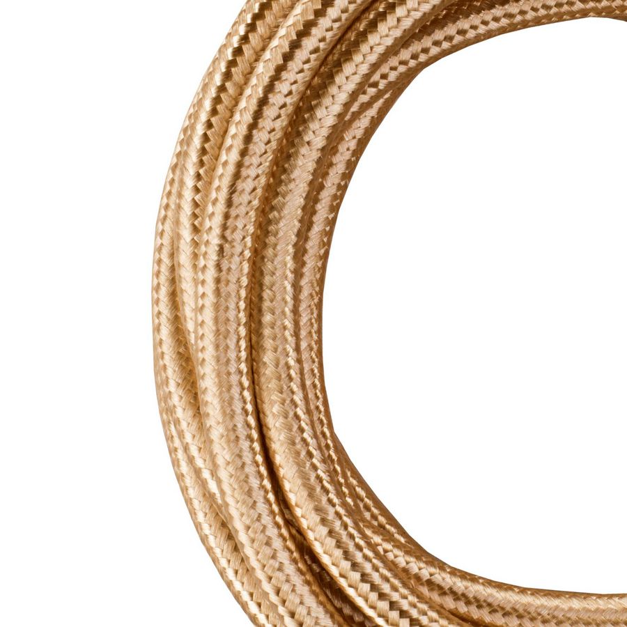 Lengte a 3m. Textielsnoer 2C 2x0,75mm² metaal Champagne