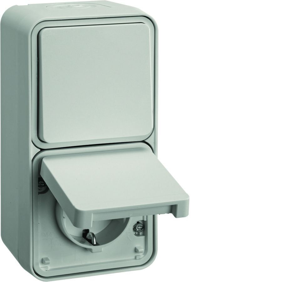 Combi WCD verhoogd aanraakveilig + wis.schakelaar+behuizing