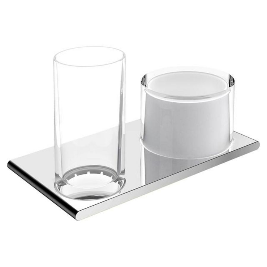 Dubbele houder met glas en lotiondispenser 11553059000