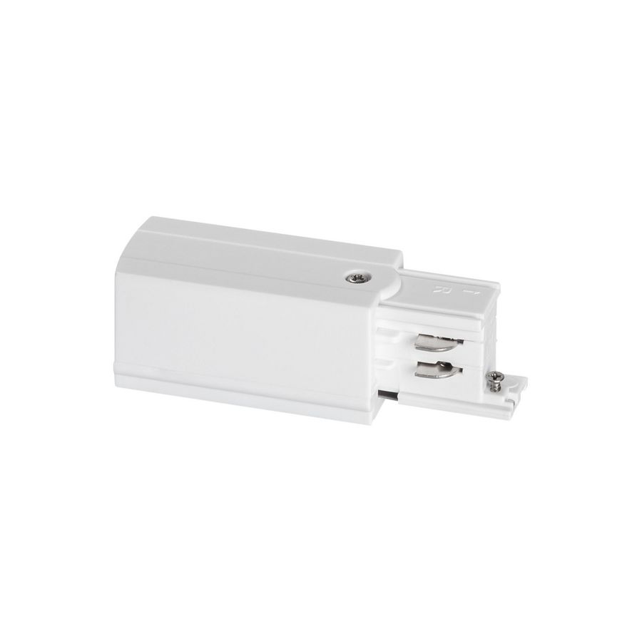 3-Fase rail eindvoeding (aarde rechts) wit 41093111