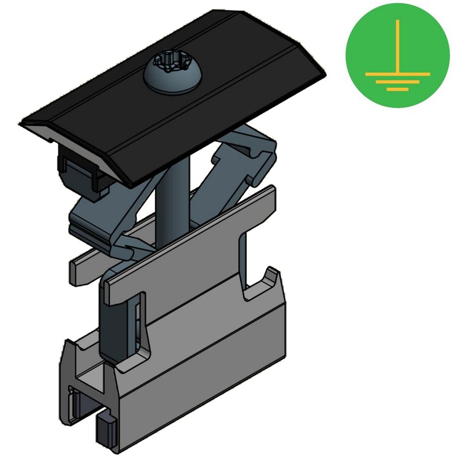 Moduleklem met torx schroef t30 zwart