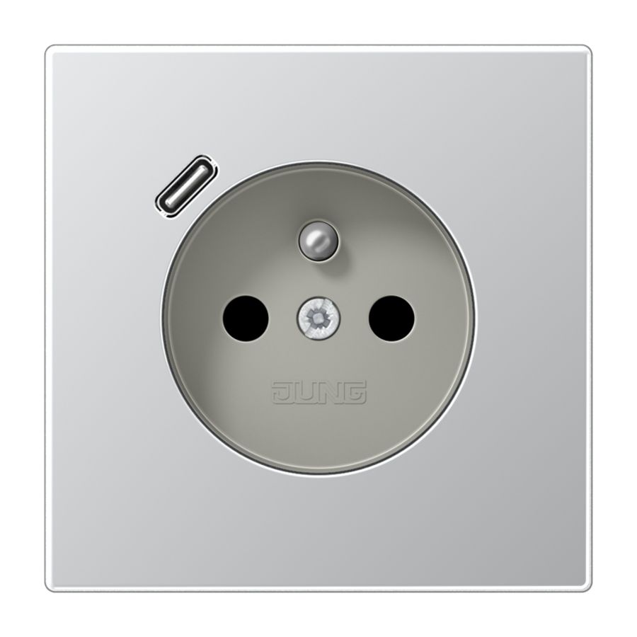 Wandcontactdoos penaarde + lader LS alu USB C