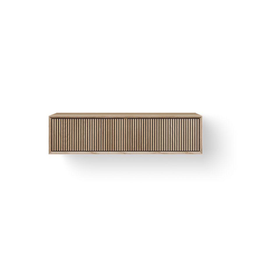 Wastafelonderkast Wooden Facet Stripes 120cm 2xla eiken old grey