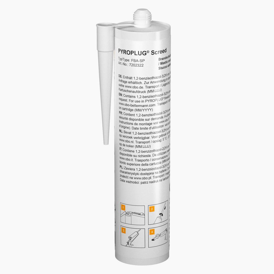 Brandwerende plamuurpasta in spuit 310ml Intumeszierender