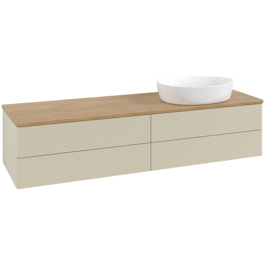 Wastafelonderkast Antao 1600x360x500mm S.Grey Matt Lacquer L27111HJ